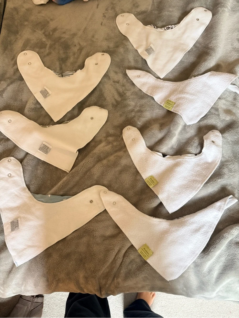 Neutral Multi-Pattern Baby Bandana Bibs - Soft Cotton (Set)